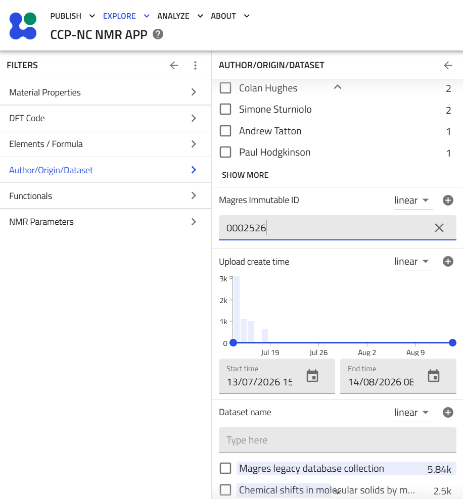 Magres Immutable ID filter with a seven-digit ID entered