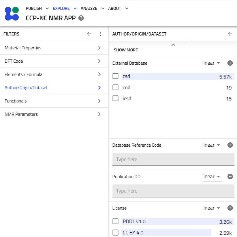 Filtering database records by data licence