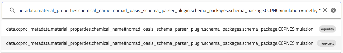 Free-text search for methyl with wildcard